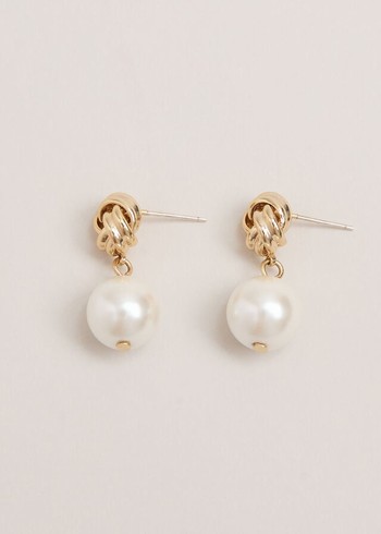 Phase Eight Pearl And Knot Drop Jewellery White Canada | RJQPTG-564